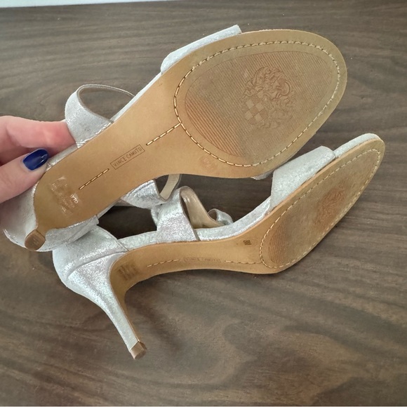 Vince Camuto Metallic Silver Strappy Heels - Picture 5 of 6